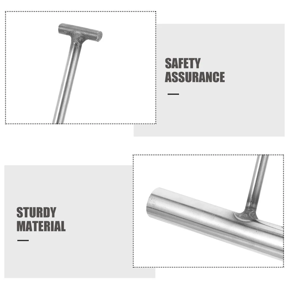 Heavy Duty Manhole Cover Lifting Hook Stainless Steel T-Shape Design for Drain Grates Sewer Cleaning Roll-Up Doors and Utility
