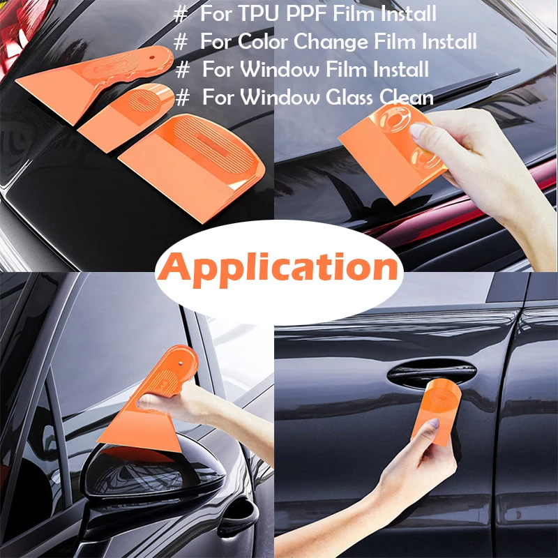 TOFAR 3 in 1 Window Tinting Tool Vinyl Wrap Soft Rubber PPF Film Squeegee Scraper Car Carbon Fiber Install Water Wiper Cleaner