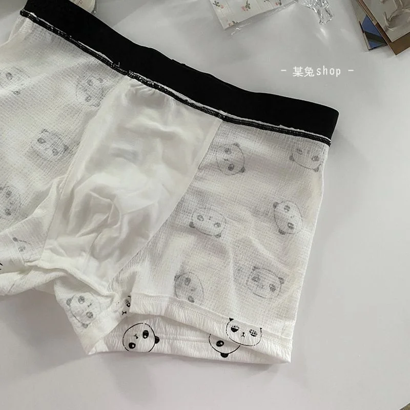 Cute Couple Underwear Women Men\'s Boxers Panties Sexy Bandage Female Briefs Kawaii Panda Elastic Underpants Boy Girls Lovers