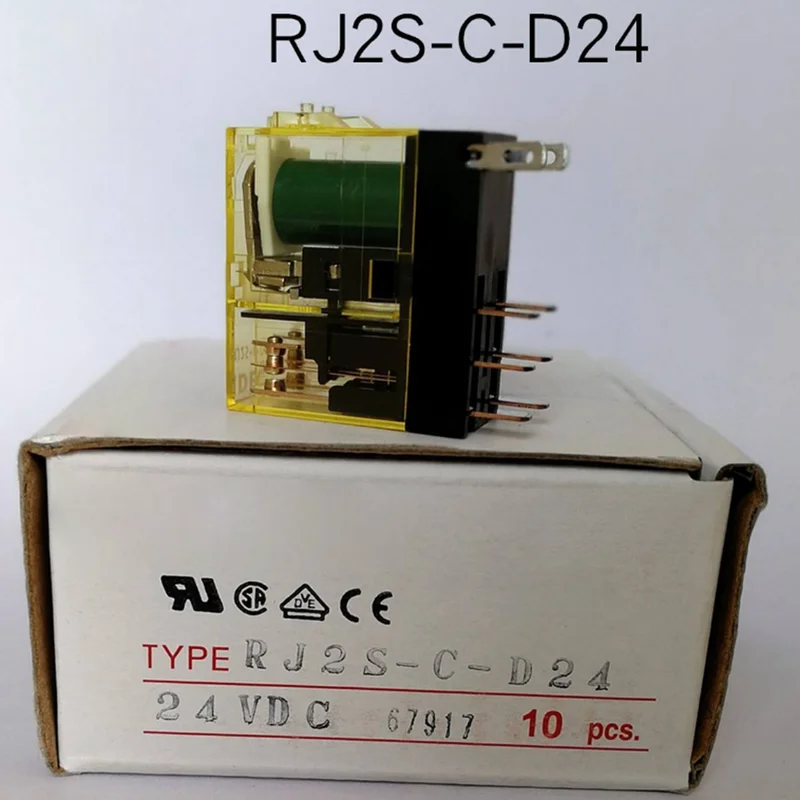 10pcs 8A Contact DPDT RJ2S-C-D24 24VDC Plug-In Relay  For IDEC