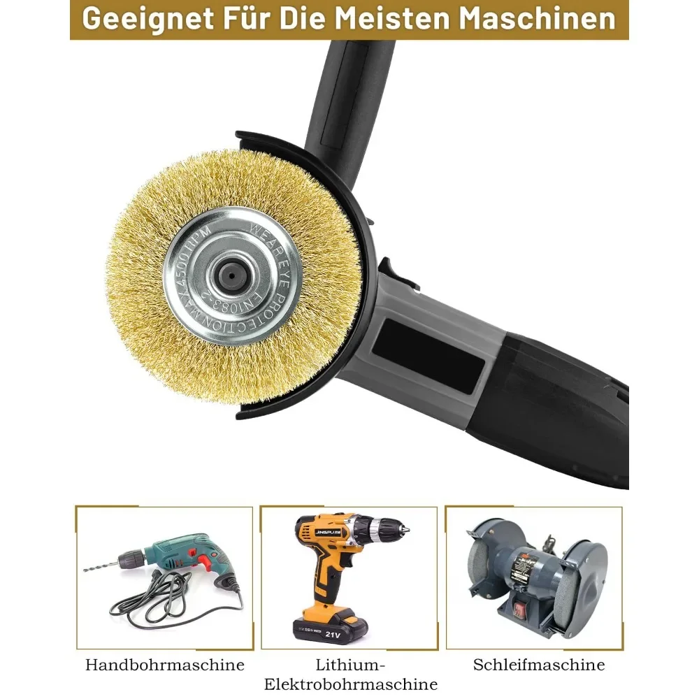 115mm Drahtbürste für Ryobi RAC814 RY18PCA-0 Terrassenreiniger Metall-Schalenbürste Pflasterfugen-Unkrautentfernung Stahlzubehör – Detail 6