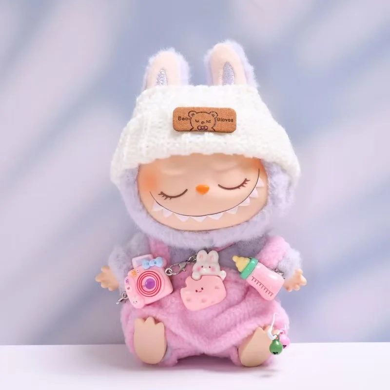 

New corduroy For Labubu Doll Clothing Set Hat 17cm Clothes Shoes Doll DIY Accessories Training Sitting Party Games Toys Gifts