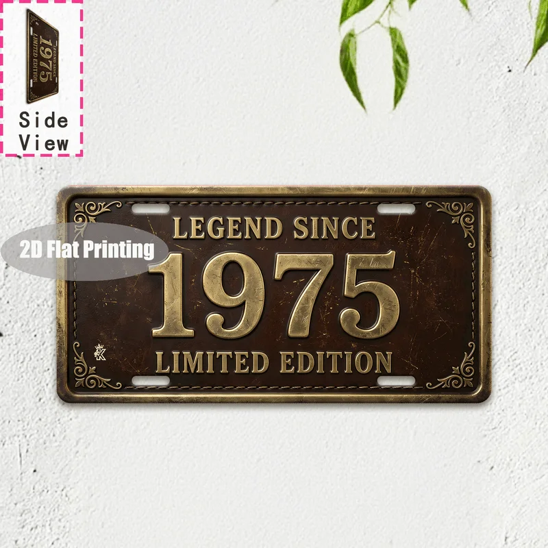 2D Flat - 【2D Flat】 1pc, Retro '1975' Metal Aluminum Sign (11.8'X5.9'), Bar, Cafe, Living Room, Doorway, Hallway, Courtyard, Gar