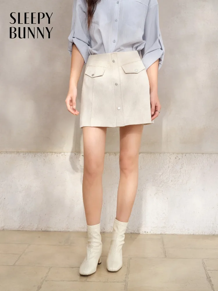 Women Cargo Mini Skirt Lady Spring Slim Fit A Line Short Skirt Casual Office Minimalist High Waist Fashion Bottoms Daily Outings