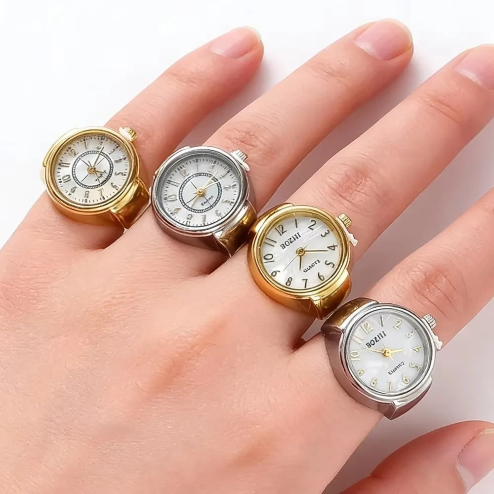Unisex Finger Ring Watch for Women Men, Round Dial Quartz Couple Ring Watch, Fashion Party Jewelry Gift for Lovers