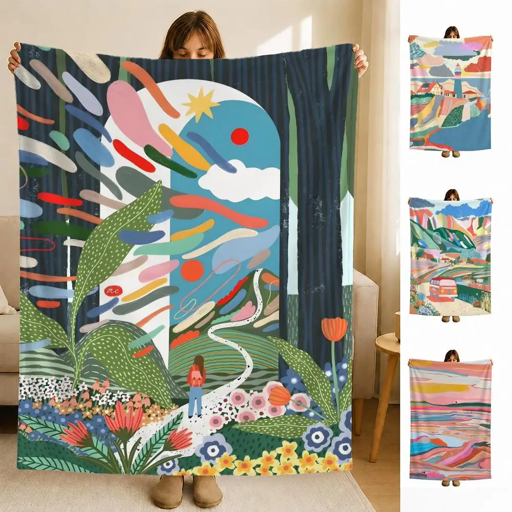 artist M-Marina E-Castaldo Throw Soft Flannel Blanket for Bed Bedroom Sofa Picnic Throw Skin-friendly Breathable Gift Cover