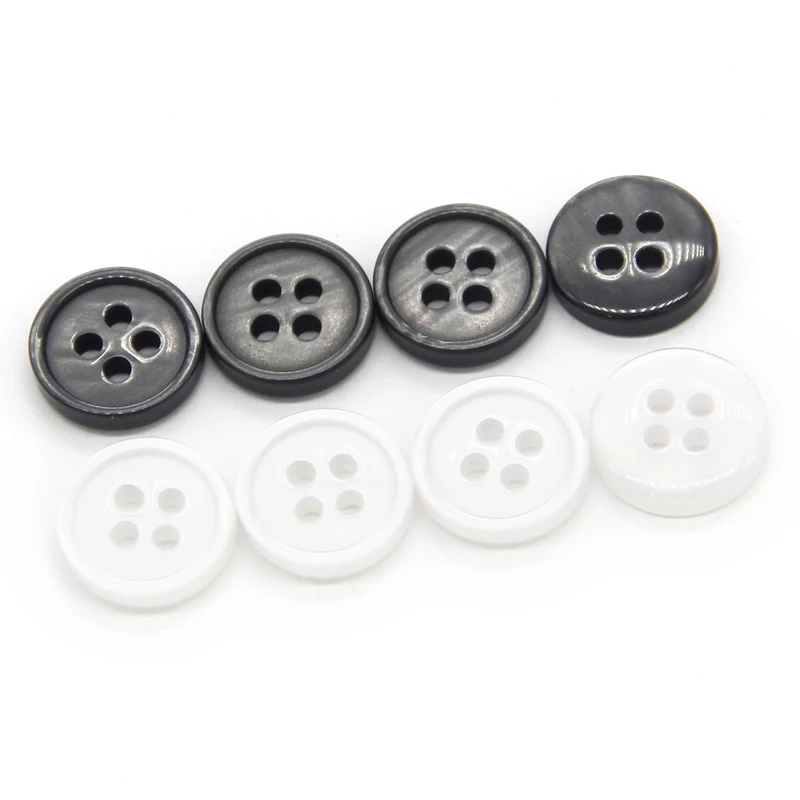 HENGC 9/10/11mm Small Transparent Resin Shirt Buttons For Clothing Dress Skirts Doll Mini Decorations DIY Crafts Black Wholesale