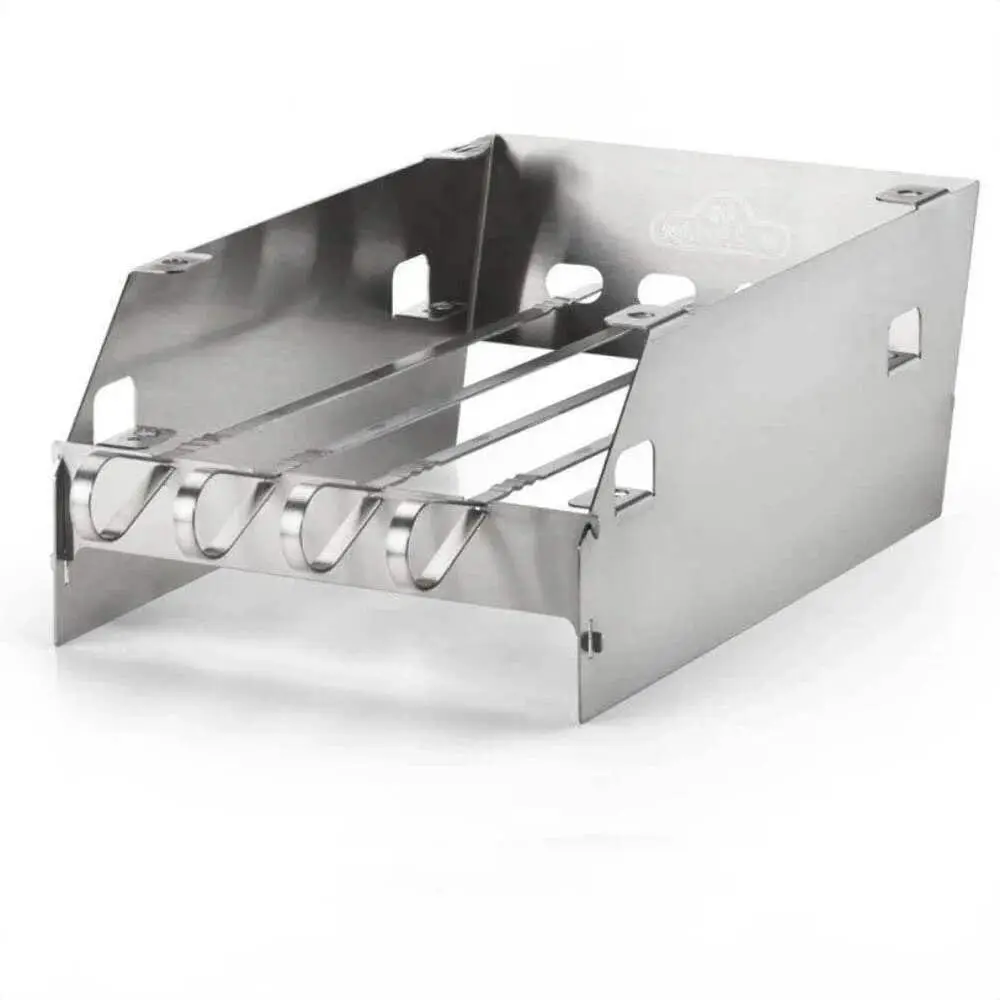 Stainless Steel Side Burner with Windshield and Skewer Rack