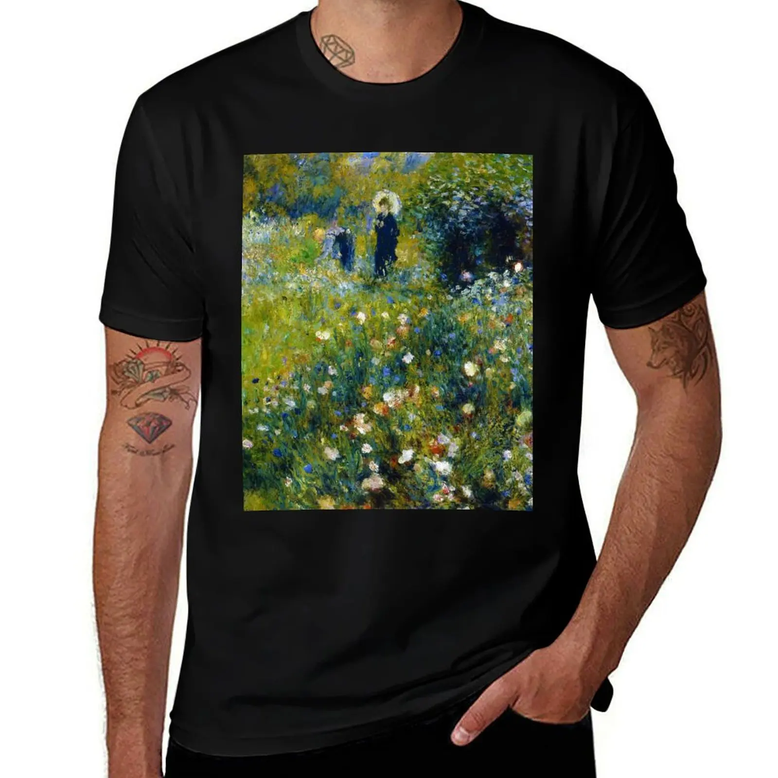 Pierre-Auguste Renoir Femme avec parasol dans un jardin T-Shirt Aesthetic clothing plus sizes Men's t-shirt