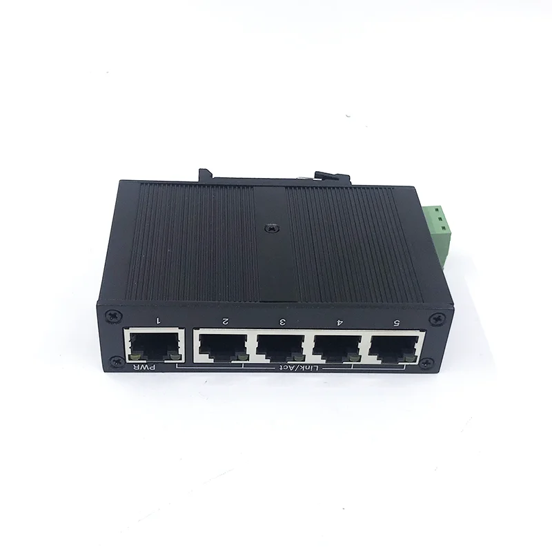 Unmanaged MINI  5port 10/100M 5V-58V 5port 100M port industrial  ethernet switch Lightning protection 4KV, anti-static 4KV