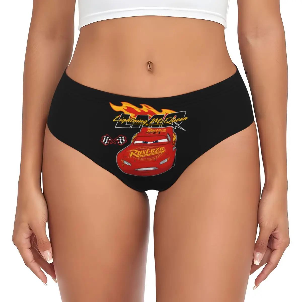 

Custom Women's Retro Lightning McQueen Car Panties Underwear Female Comfort Cartoon Briefs Underpants