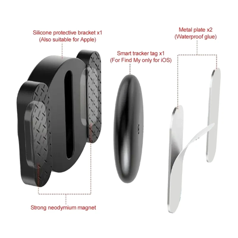 4-PackGPS Smart Tag for Find My Tracker Kits with Strong Magnetic Suction Silicone Shell Anti-Loss for Pet Tracker Retail
