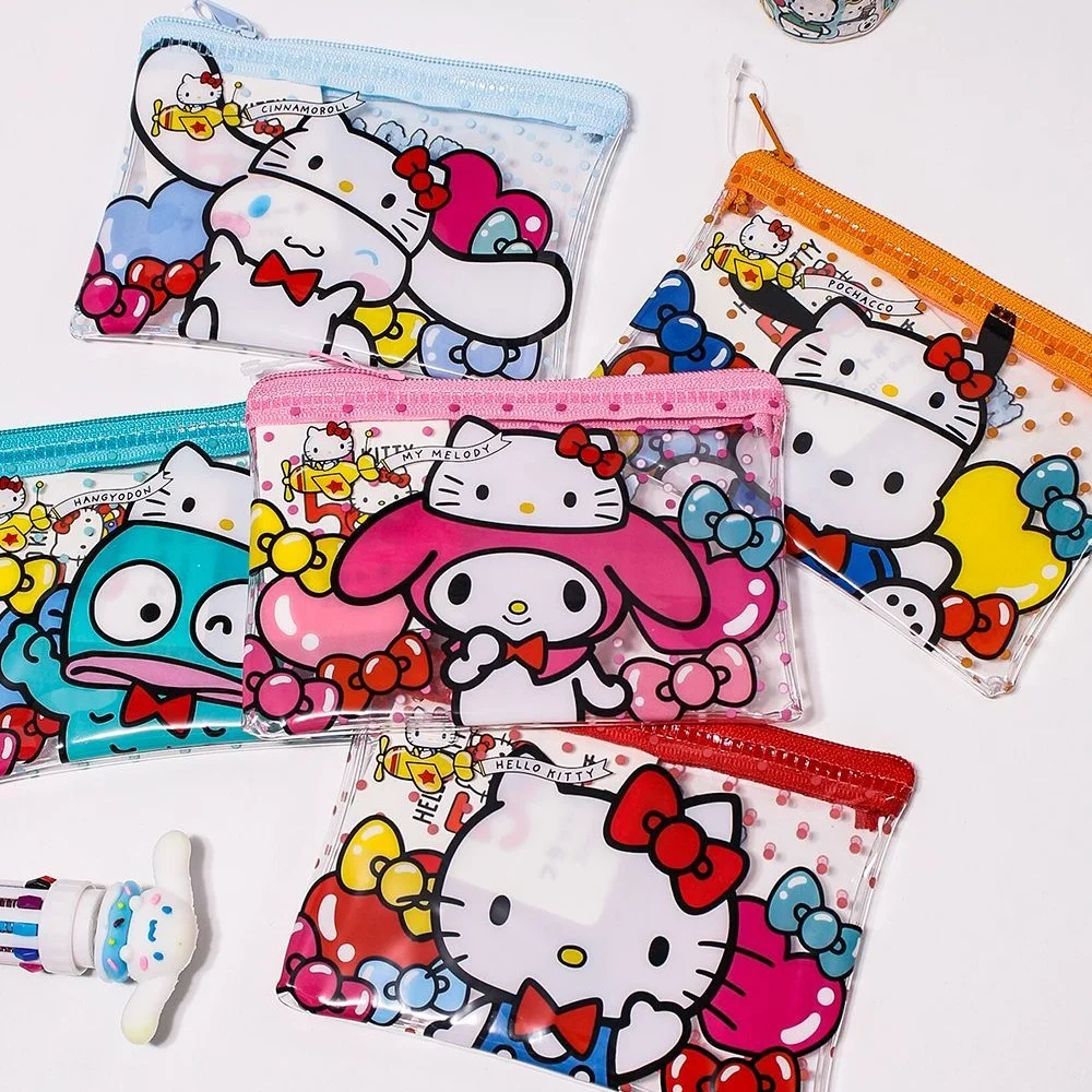 1pc Hellokittys kuromi melody Clear Makeup Bag Storage Bag Makeup Bag Travel Clear Toiletries Makeup Bag Waterproof with Zipper