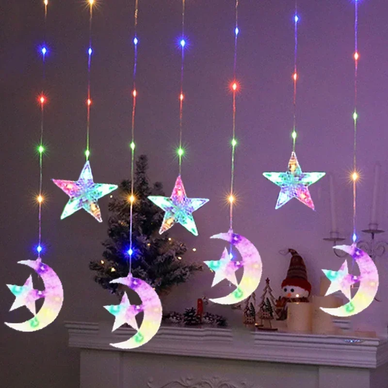 СВЕТОДИОДНАЯ Гирлянда-занавеска «Звезда и Луна»