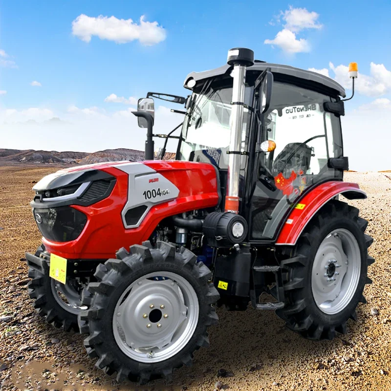 China 40hp Cortacésped 4x4 Tractor pequeño con retroexcavadora frontal Tractores Kubota Camiones Agricultura Mini Tractor agrícola