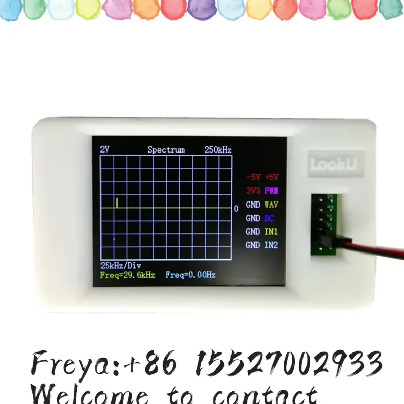 Pocket 50g Mini 1MHz Oscilloscope 5 in 1 Multi-function Oscilloscope Spectrum Function Generator PWM Signal DC Bias