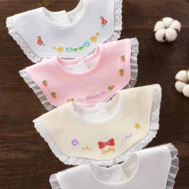 

R1WE Cotton Baby Bab Bib вышитый шаблон беспорядок бесплатно кормление