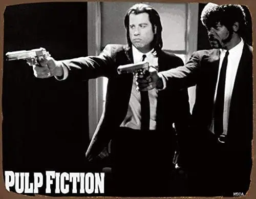 Pulp Fiction Zitat Amerikanischer Film Vintage-Stil Metall Werbe-Wandschild Blechschild Metall-Dekor Metallschild Poster