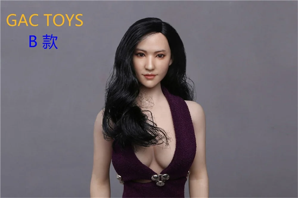 

1/6 GACTOYS GC015, Азия, красота, женщина, Лю Ифэй, Реалистичная голова, скульптура с длинными волосами, может использоваться в основном для 12-дюймового тела