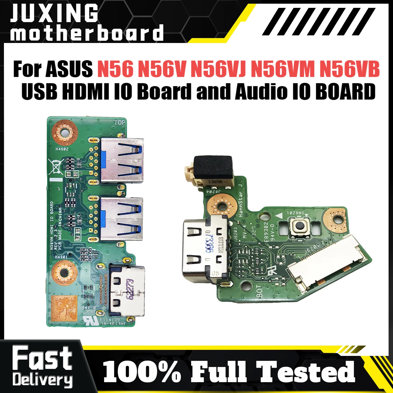 POWER BOTTON VGA BOARD For Asus N56 N56V N56VJ N56VM N56VB N56VZ N56J USB HDMI IO Board and Audio IO BOARD Fast Ship