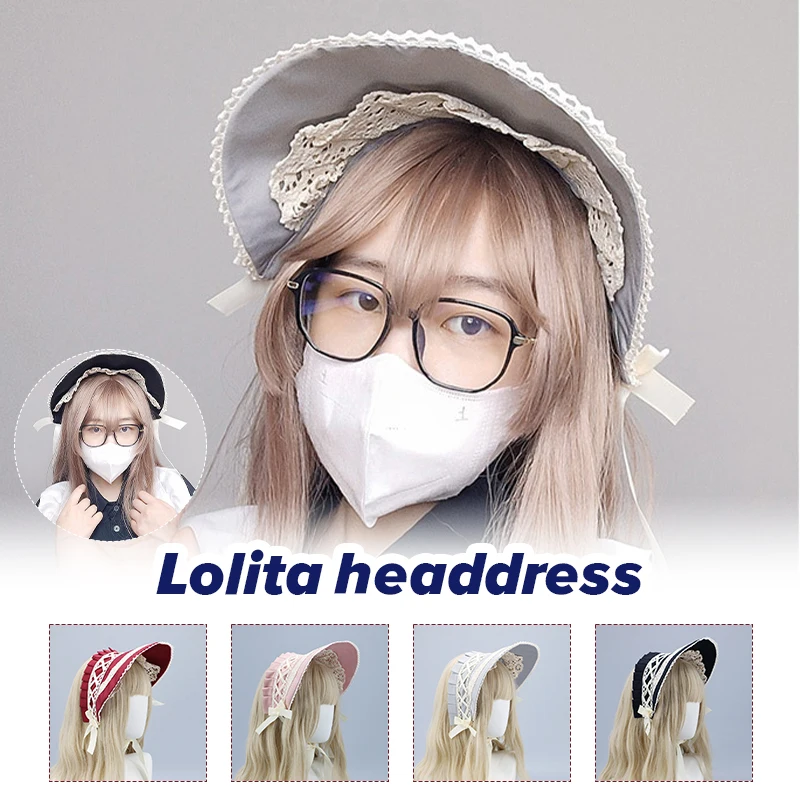 Lolita Bonnet Victorian Headpiece Mori Girl Lolita Hat Gorgeous Elegant Tea Party Flat Cap Pastorale Style Lace Hat Bnt Cosplay