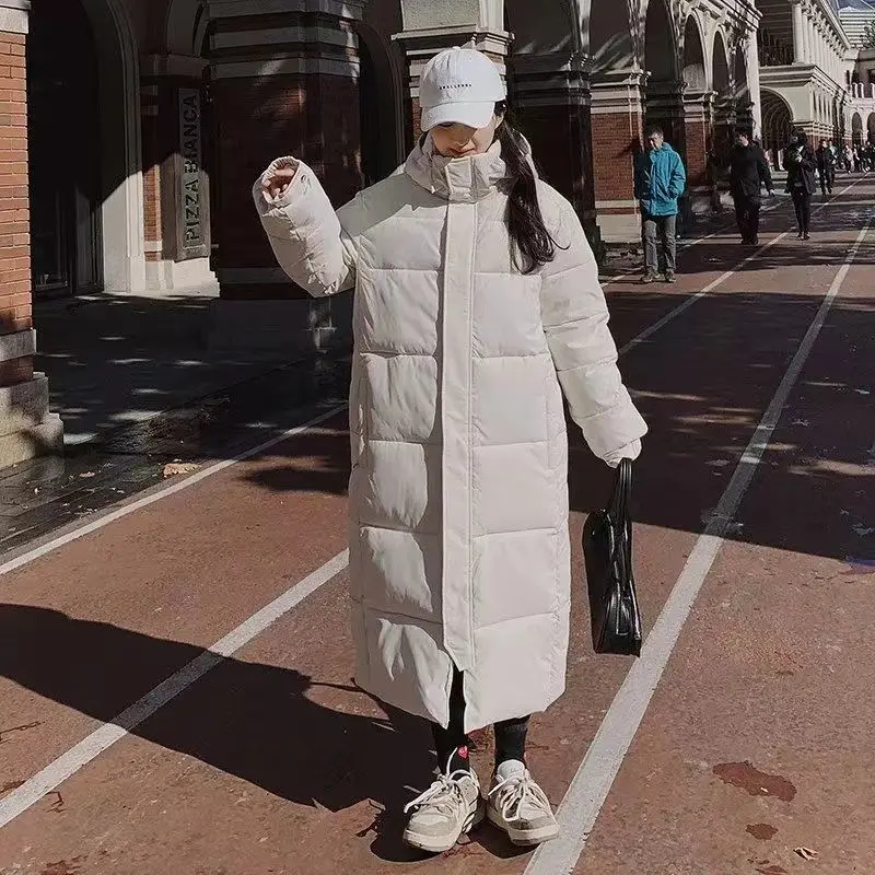 Parkas largas holgadas para mujer, abrigos gruesos de estilo coreano, rompevientos cálido, ocio callejero, elegante, oficina juvenil, combina con todo, Invierno