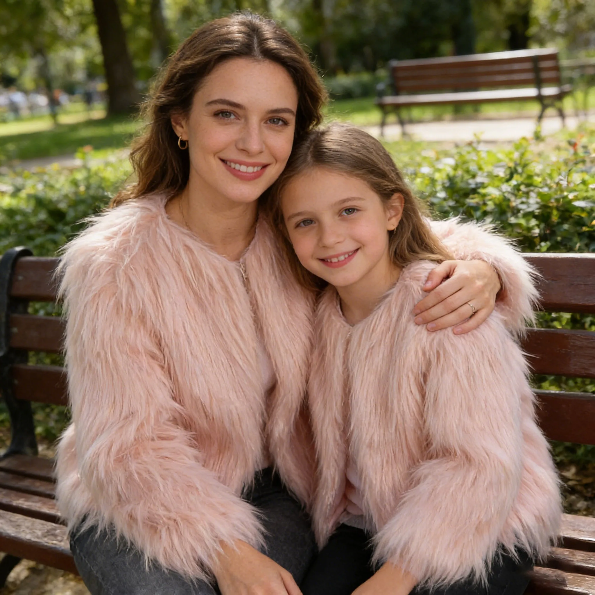 

Женское пальто из искусственного меха для девочек, одежда для родителей и детей, куртка, весенне-осенняя одежда для взрослых и детей, подростковый большой размер