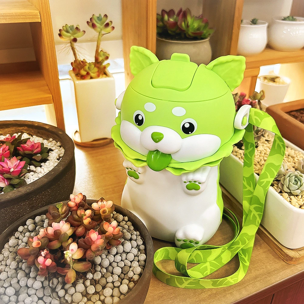 OFFICIAL Vegetable Fairy Cabbage Shiba Inu Dog Cup 22oz Sippy Cup with Strap Exclusive Anime Gifts