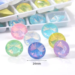 10mm 12mm 14mm Round Rhinestones for Clothing Pointback Glass Beads for Jewelry Making Arts and Crafts Stones and Crystals