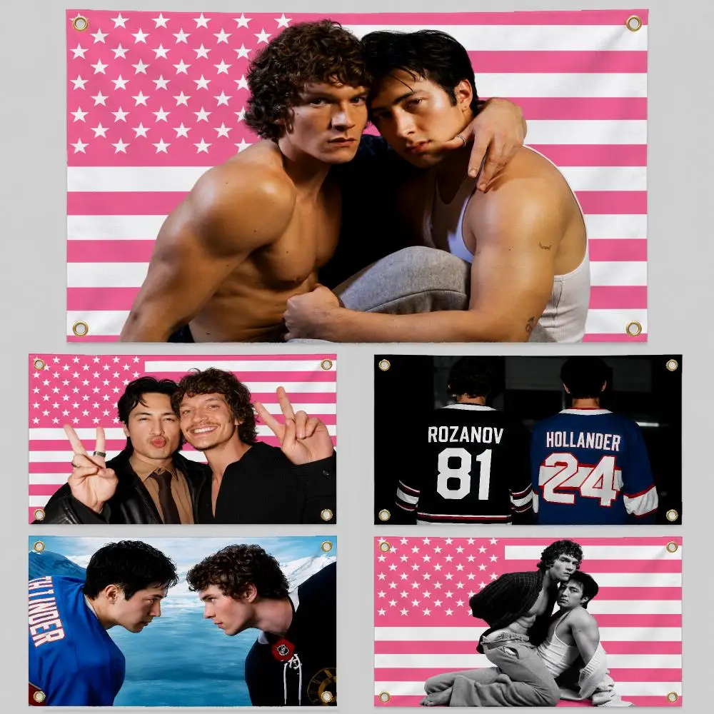 TV Heated Rivalry Shane Ilya Hockey Flags Wall Hanging Background Flag Wall Decor Banners for Outdoor Bedroom Dorm Room Decor