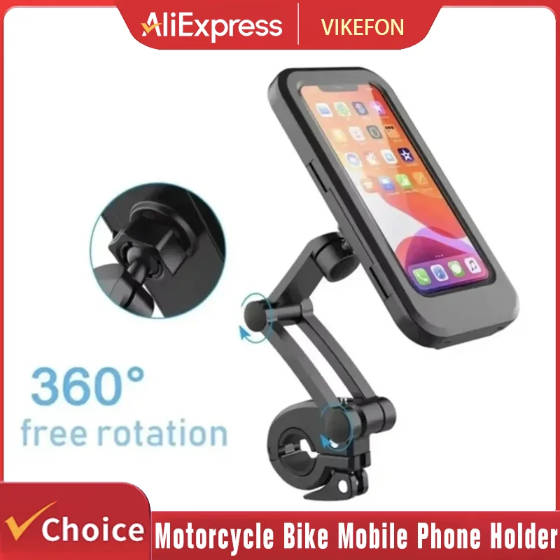 

Водонепроницаемый держатель для телефона на мотоцикл/велосипед, универсальный, для GPS, поворот на 360 градусов ° Поворотный регулируемый держатель для телефона на мотоцикл
