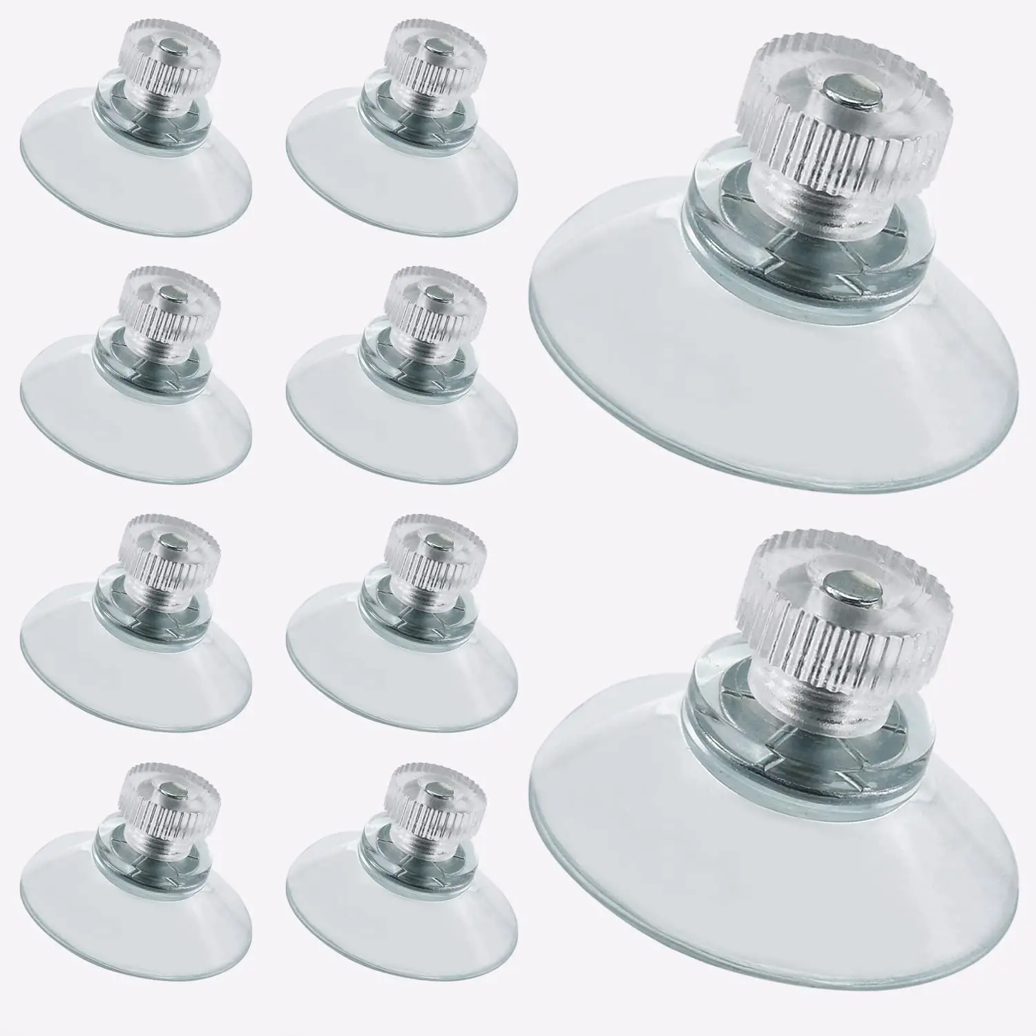 10 Pcs Clear Suction Cups PVC Vacuum Suction Cup Holder Plastic Suction Cups with Screws for Bathroom Kitchens Offices