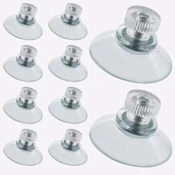10 Pcs Clear Suction Cups PVC Vacuum Suction Cup Holder Plastic Suction Cups with Screws for Bathroom Kitchens Offices 1