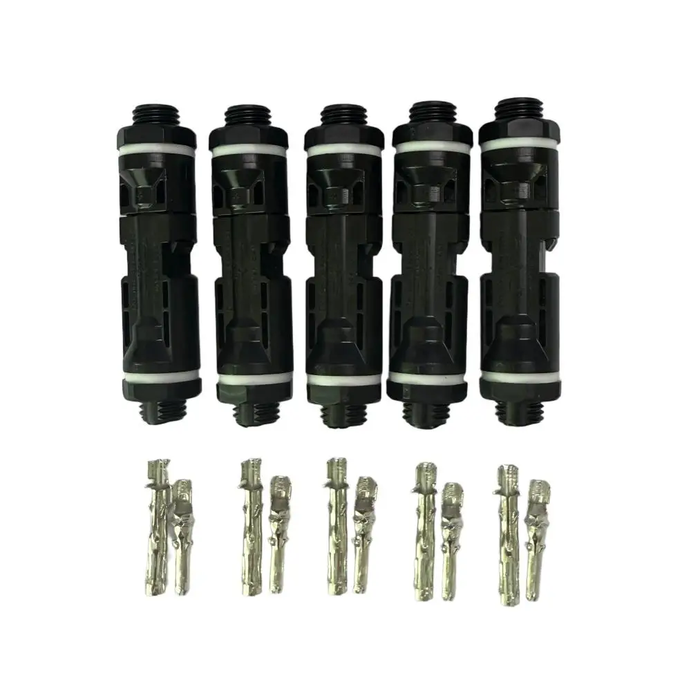 5 Pairs Solar Panel Mouted Connector M12 Thread Solar Male Female Connectors for Inverter DC Combiner Box Installation