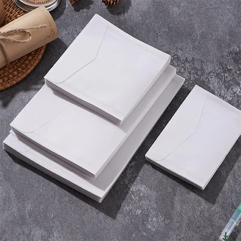 

50pcs Blank Translucent Envelope for Invitations Postcards European Giftbox Message Card Envelopes Wedding Business Letters