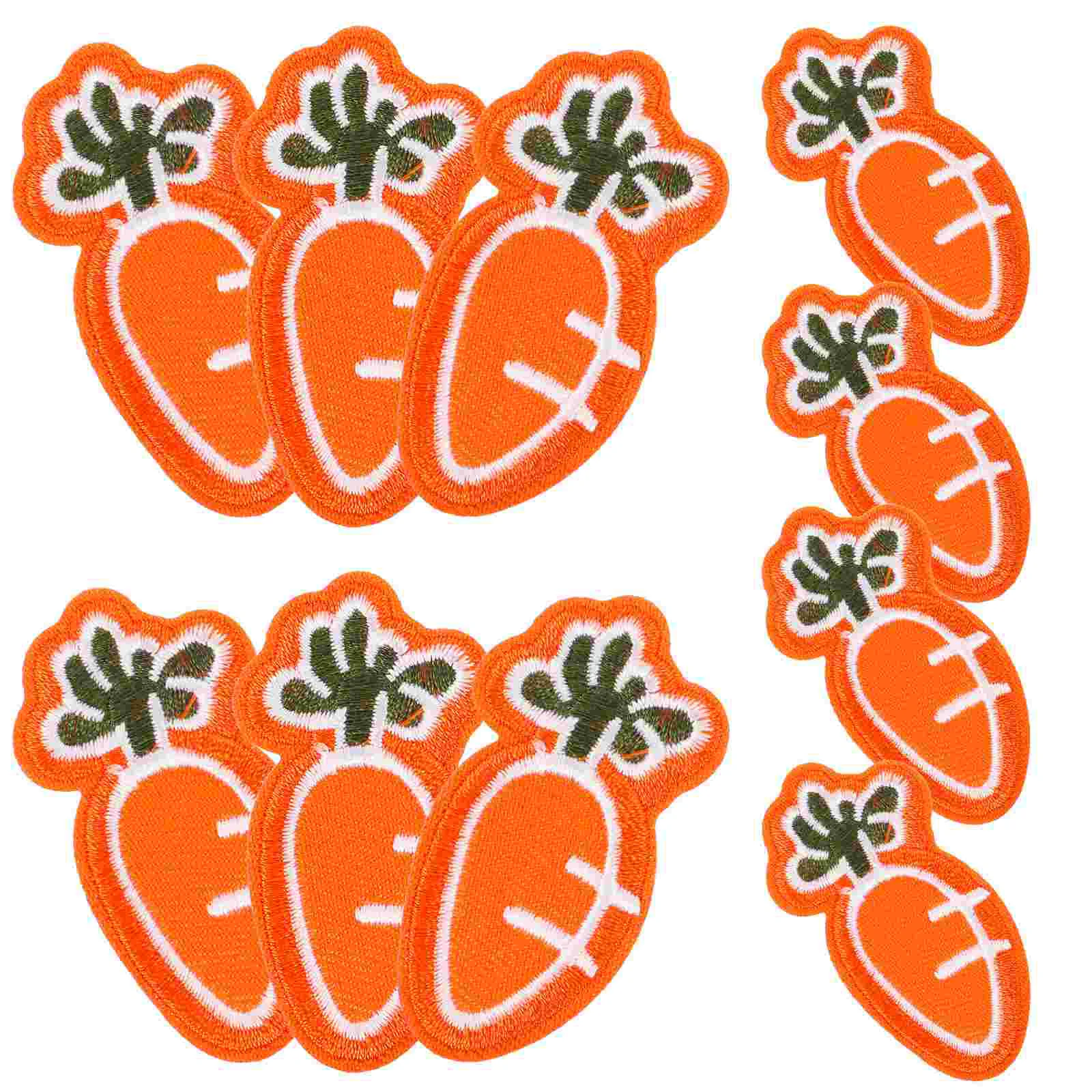 10 Pcs Carrot Patch Appliques 2 9x5 5CM Non Woven Fabric Iron On Sewing Embroidery Clothing Accessories Cartoon Hat Patches