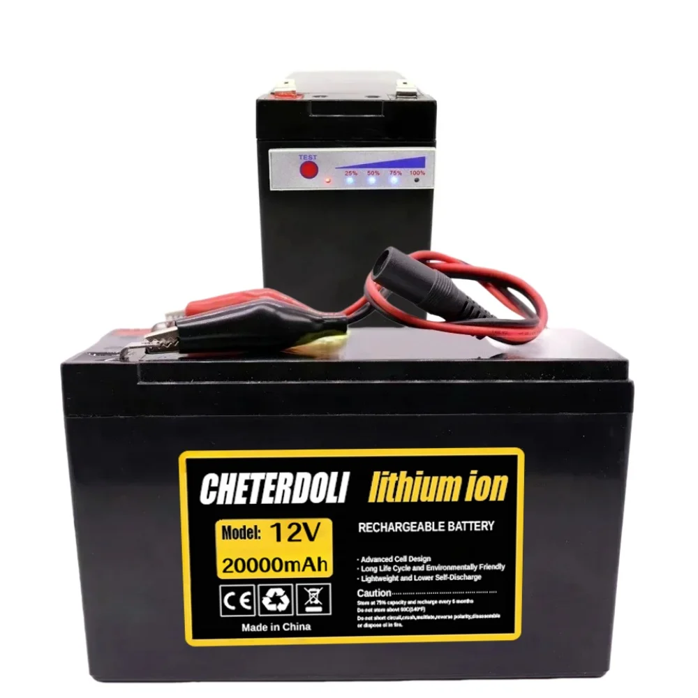 

New 12V 20Ah 18650 lithium battery pack used for solar electric vehicle batteries, rechargeable battery+12.6v3A charger.