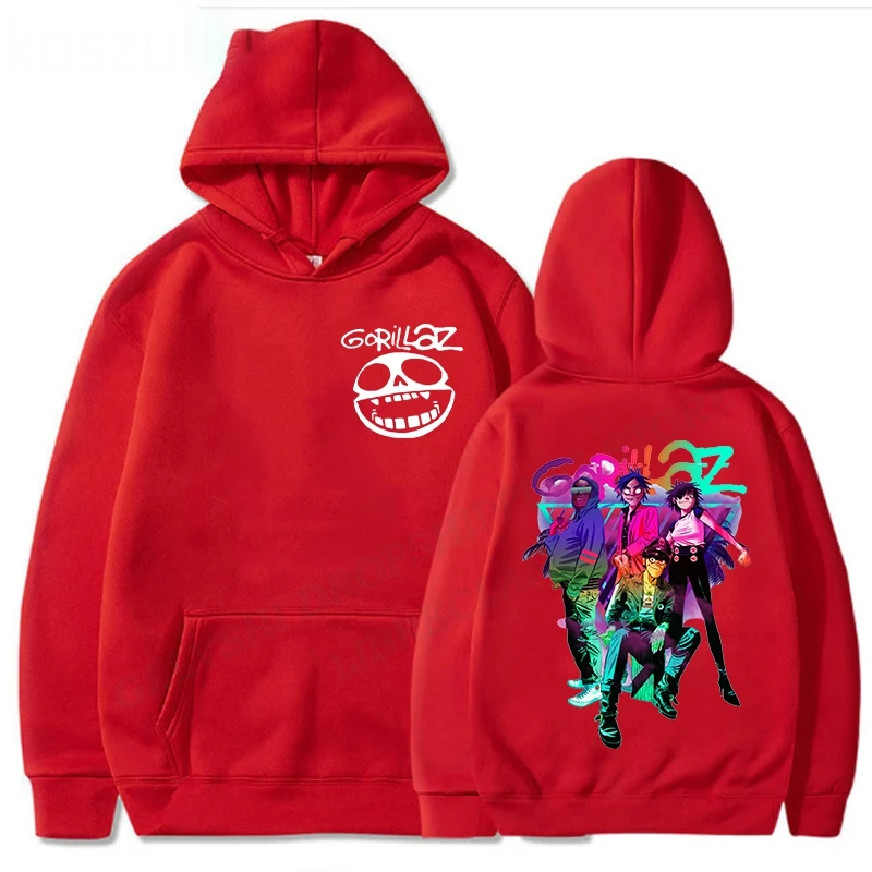 Rock Band Gorillaz Print Hoodies Men Woman Y2k Hoodie Hip Hop Streetwear Hooded Sweatshirts Harajuku Pullovers Unisex Clothing