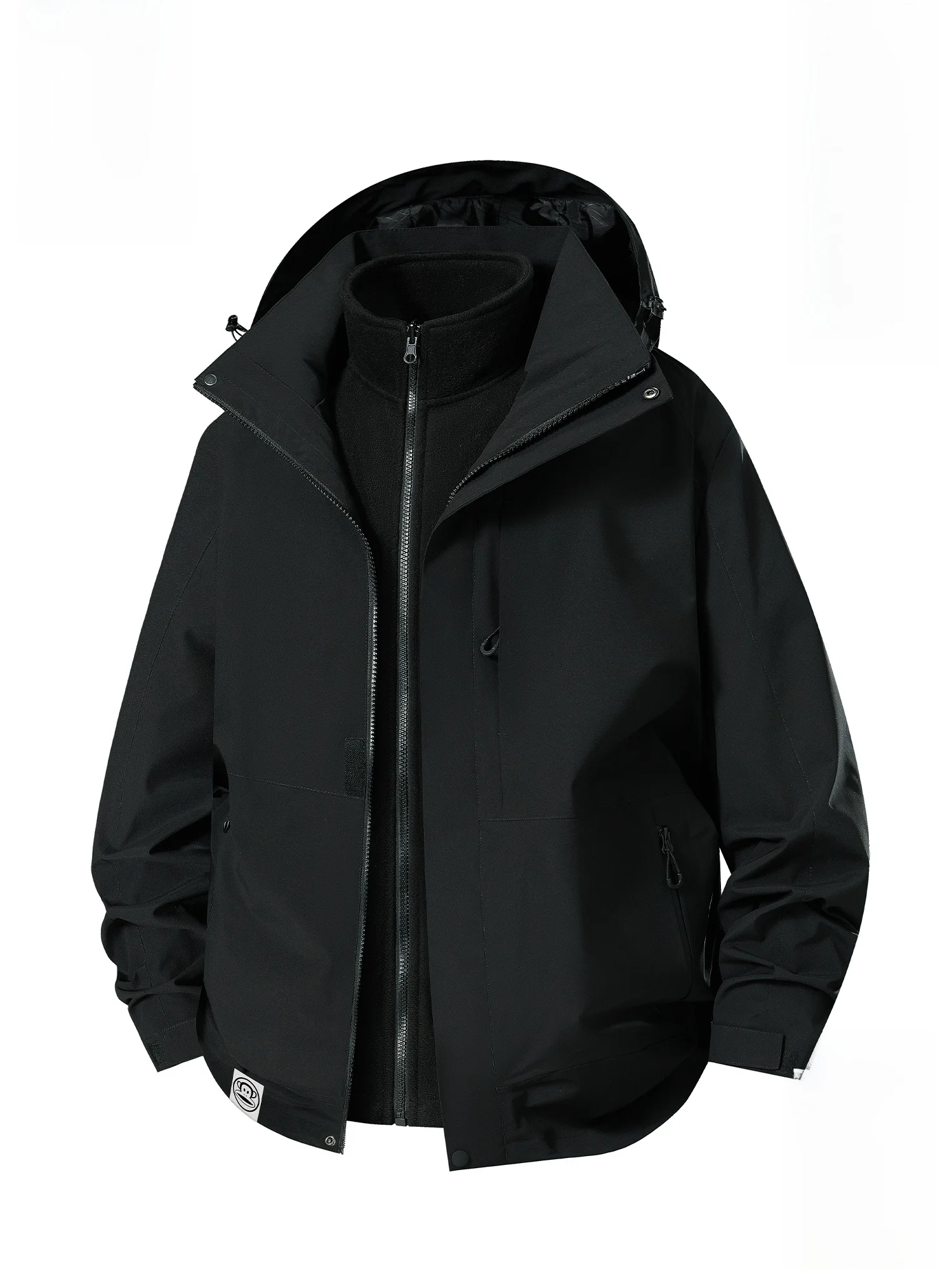 

PaulFrank Monkey Tee-in-One Hooded Jaet Men's Winter Warm Detachable Inner Vest Outerwear Loose Fit Youth Faion Polyest...