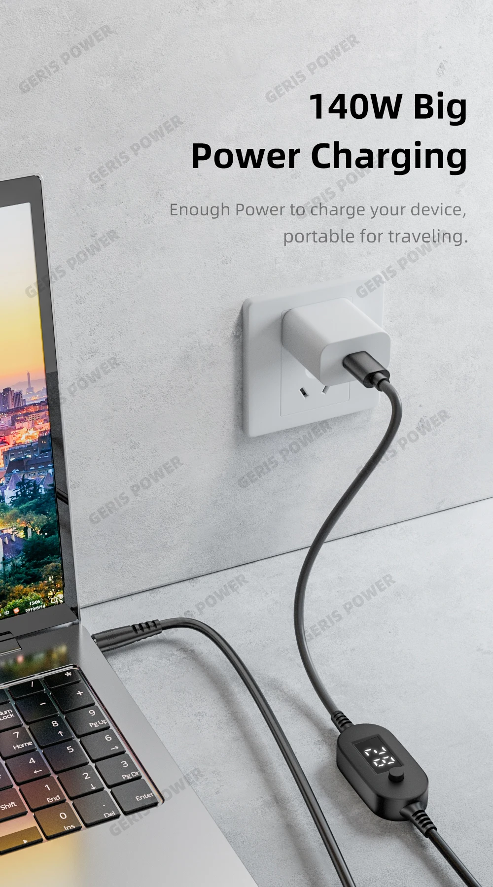� 34PCS Universal 5,5x2,1mm DC AC Power Adapter Tipps Stecker Kits 140W PD USB C zu 5,5X2,5mm 5V-28V Einstellbare Spannung Kabel – Detail 3