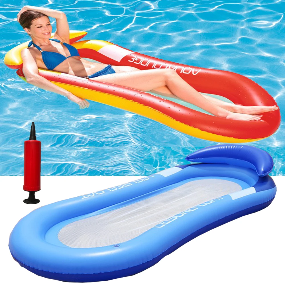 

PVC Foldable Inflatable Floating Row Summer Swimming Pool Air Mattresses Water Float Bed Lounger Chair Hammock Beach Pool Party