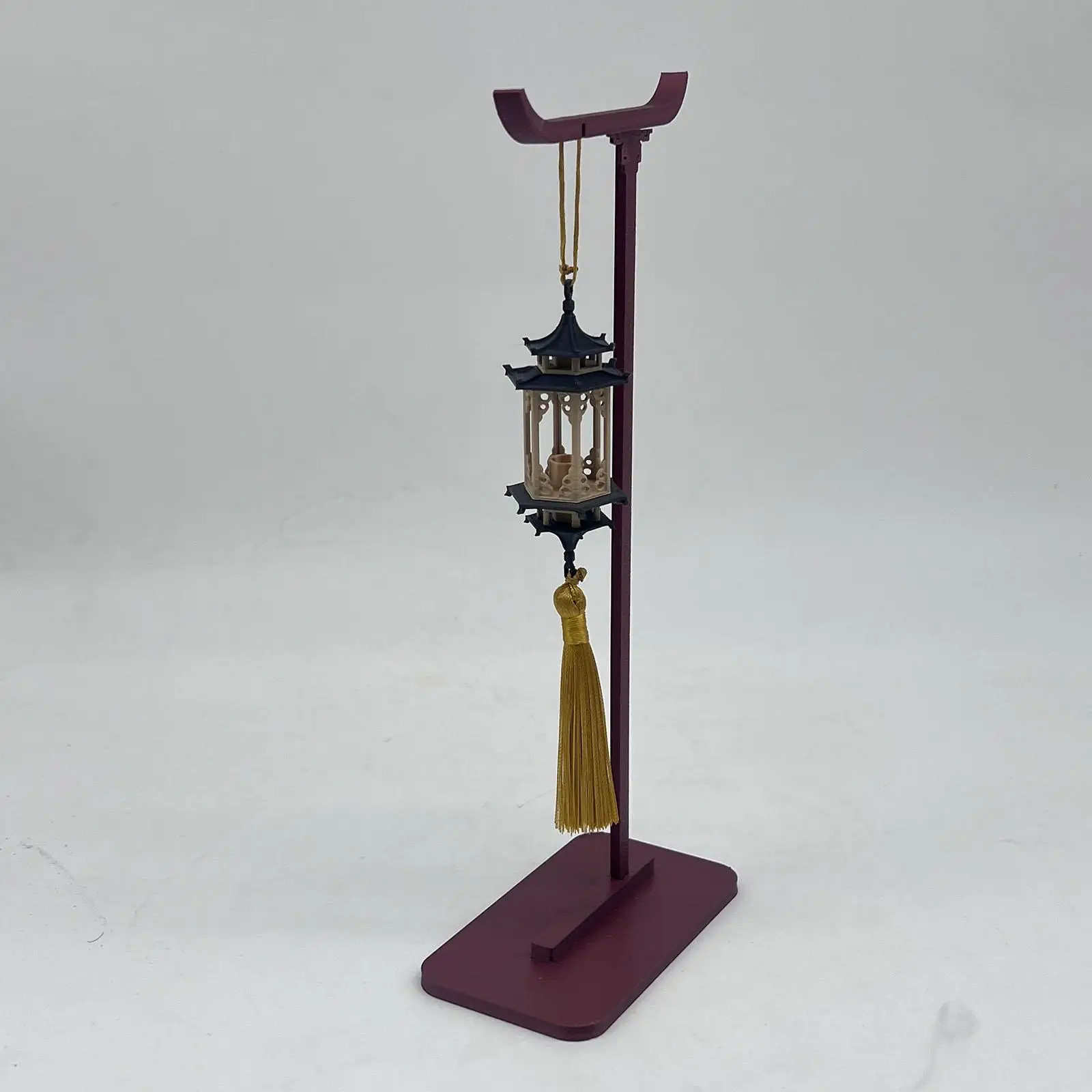 Micro Furniture Lamp Light Decor 1 12 Miniature Hanging Pavilion for Dollhouse Miniatures Accessories Room Scene