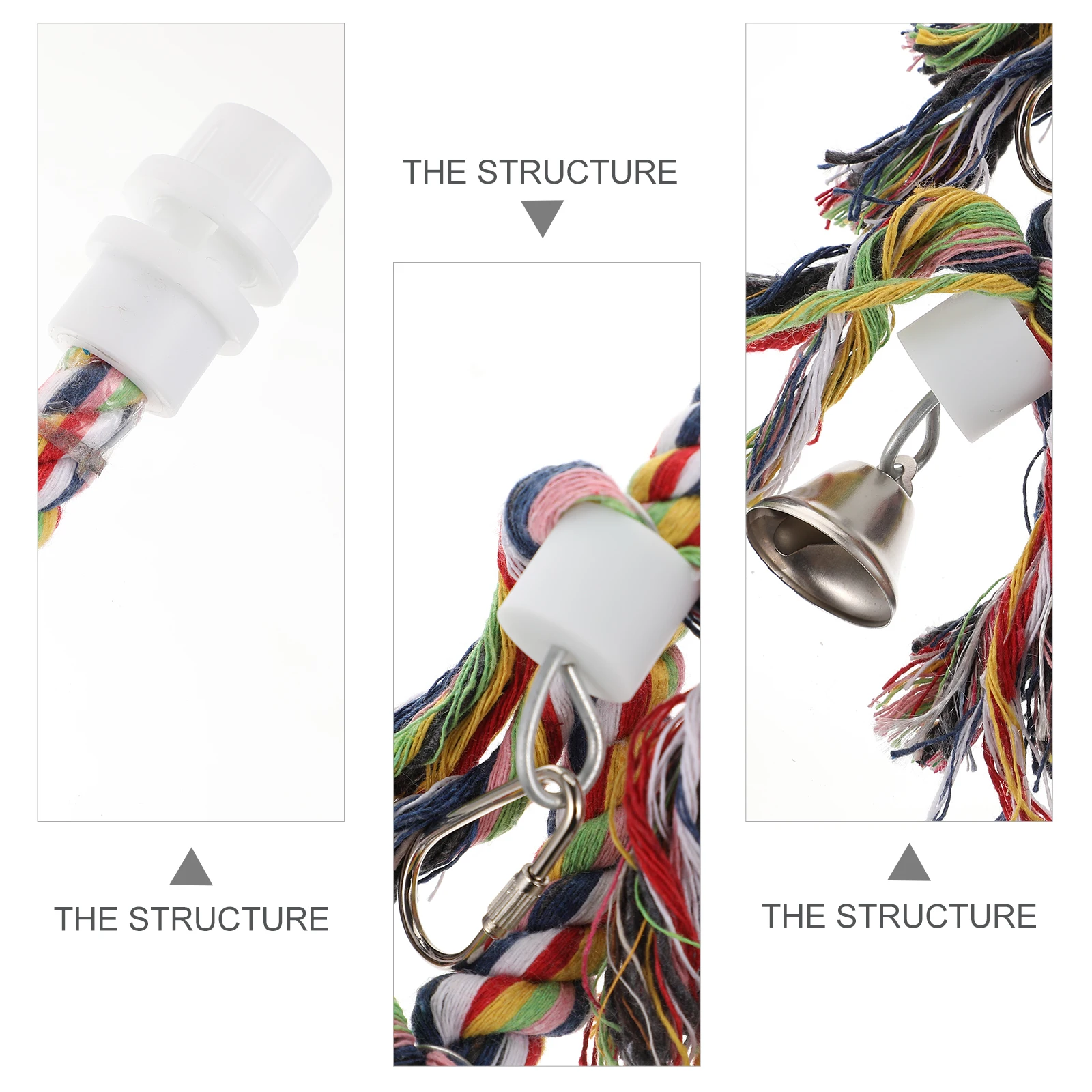 

2Pcs Parrot Cotton Rope Stand Station Safe Durable Climbing Perch Enhance Coordination Mental Stimulation Bird Supplies