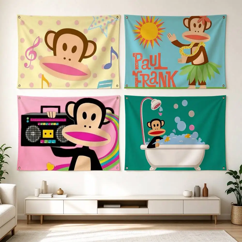 P-Paul Frank Julius Cartoon  Flags for Bedrooms Home Decor Items Outdoor Decors Garage Decoration Flaga