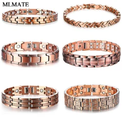 Men Women Elegant Pure Copper Energy Germanium Magnetic Therapy Link Bracelet Pain Relief for Arthritis Carpal Tunnel DropShip