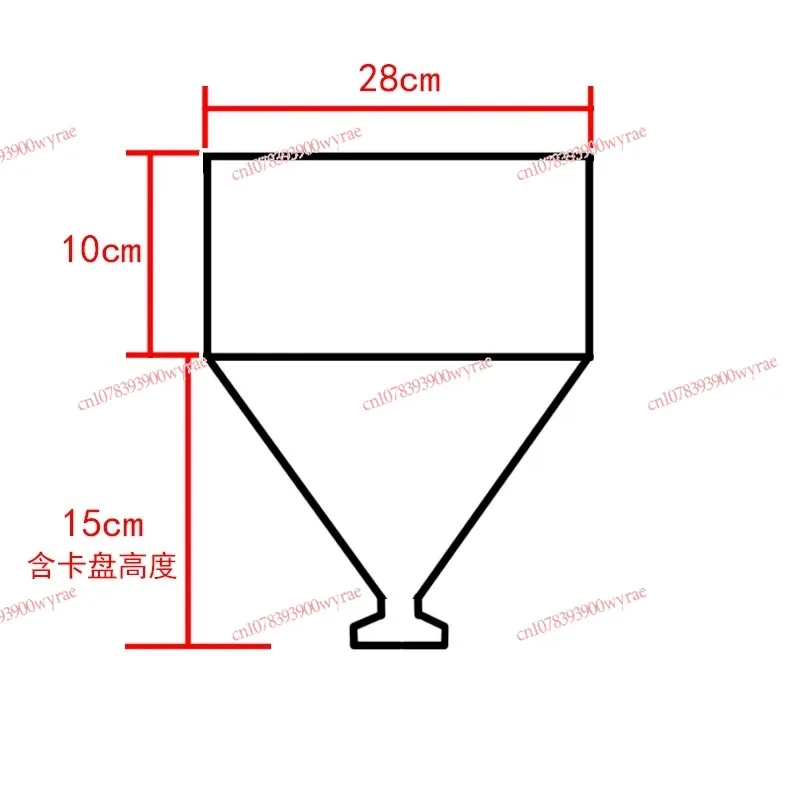 Large Diameter Stainless Steel Funnel with Shelf Feeding Hopper Control Switch Quantitative Ball Valve