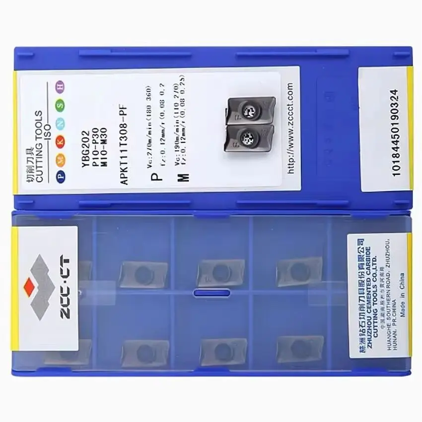 

APKT11T304-PF YBG202/APKT11T308-PF YBG202 ZCC.CT Твердосплавные пластины с ЧПУ Фрезерные пластины Используются для стали, нержавеющей стали 10 шт./кор.