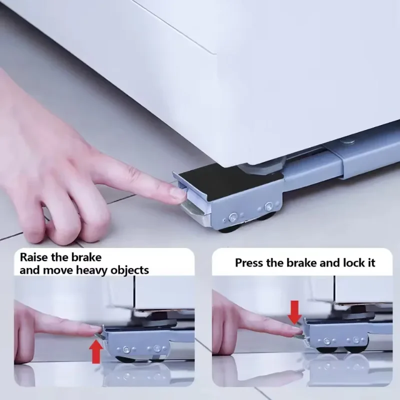 24 Wheel Universal Dryer Holder Adjustable Washing Machine Stand Multifunctional Mobile Roller Bracket Refrigerator Base Mount