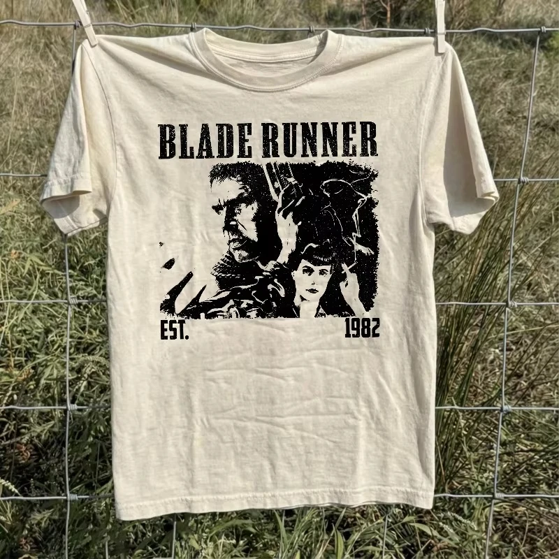 Camiseta retrô de filme de ficção científica, estilo casual de verão, estilo de rua, Blade Runner 2049