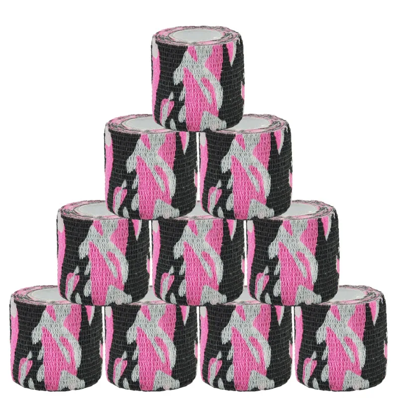 4.8m Pink Camouflage Self Adhesive Elastic Bandage Wrap Tape Elastoplast for Knee Support Pad Finger Ankle Palm